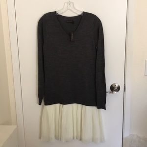 NEW The Limited Size S Small  gray pleated tunic